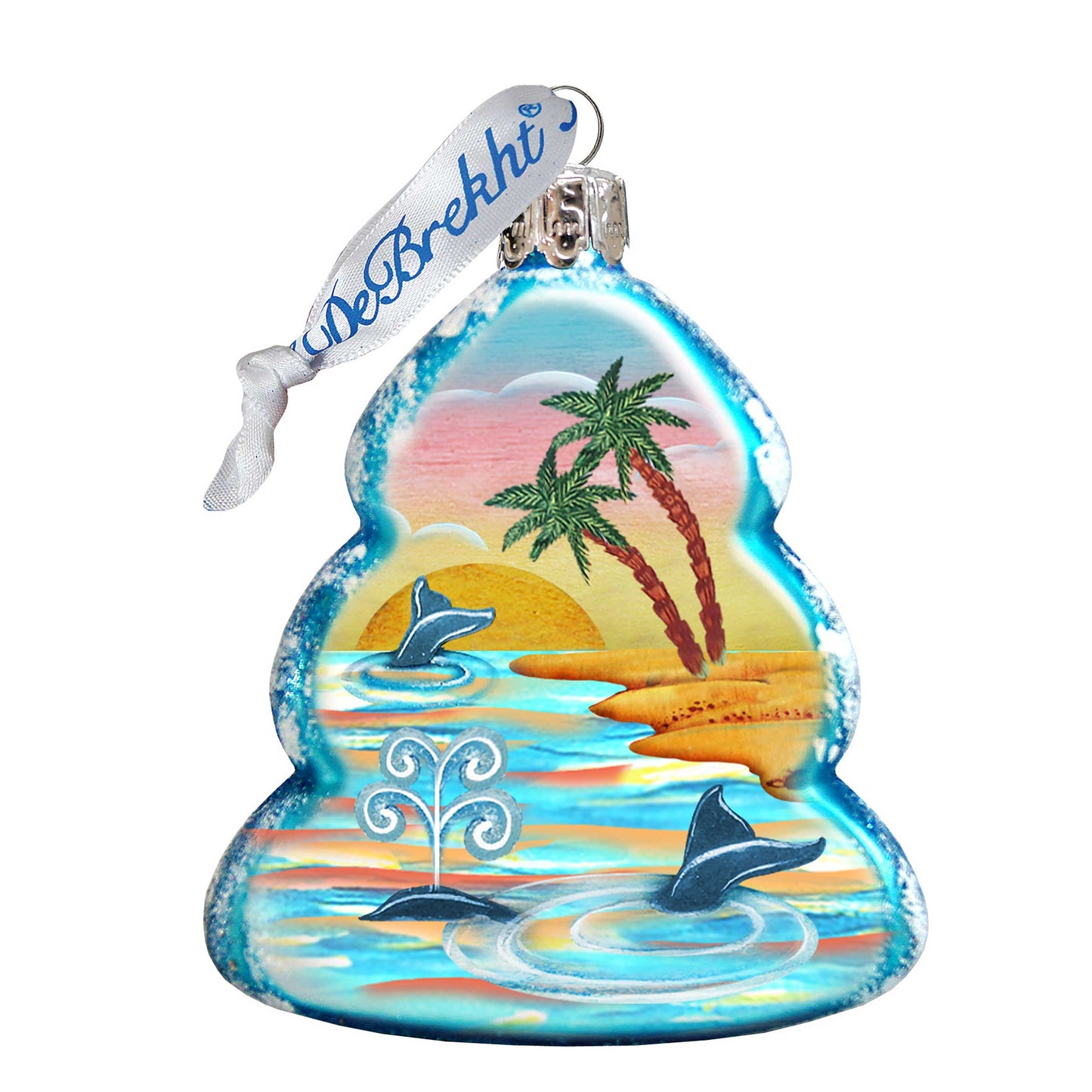 Whale at The Palms Mercury Glass Ornament by G. DeBrekht - Coastal Holiday Décor - 776276-2-4