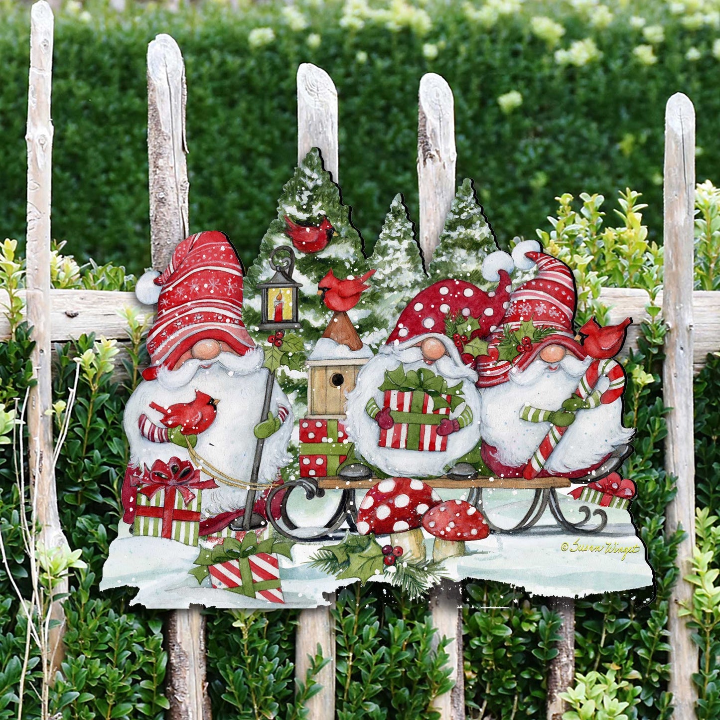 Christmas Gnome Holiday Door Decoration by Susan Winget - Christmas Decor - 8471109H-SW-2