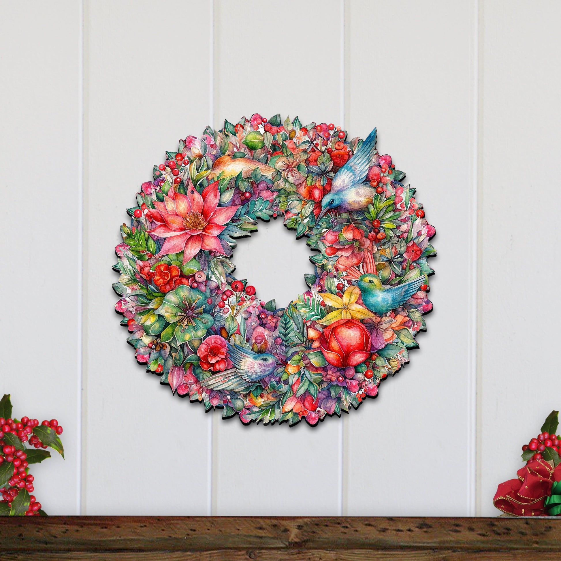 Summer Blooms Wreath Holiday Door Decor by G. Debrekht - Spring Easter Decor - 8611072H-2