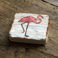Flamingo Coastal Wooden Cork Coasters Gift Set of 4 by Nature Wonders - Coastal Sea-Life Decor - 8198544-9C-S4-3