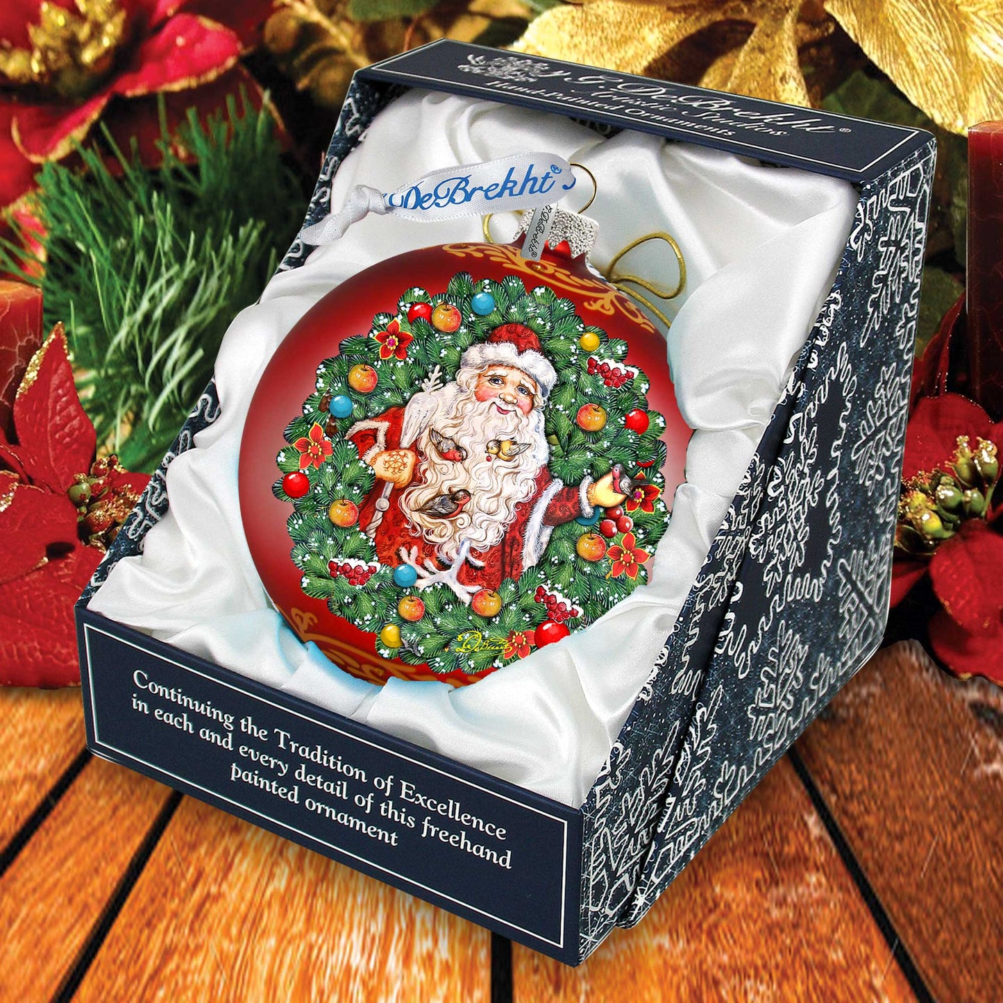 Santa the Bird Whisperer Glass Ornament Limited Edition by G. DeBrekht - Christmas Decor - 73914-2