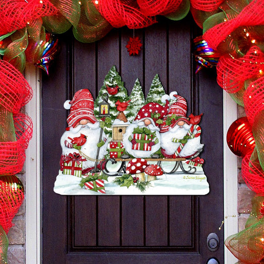 Christmas Gnome Holiday Door Decoration by Susan Winget - Christmas Decor - 8471109H-SW-0