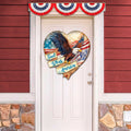God Bless America Patriotic Eagle Heart Decorative Holiday Door Decor by G. DeBrekht - American Christmas Decor - 8652789H-1
