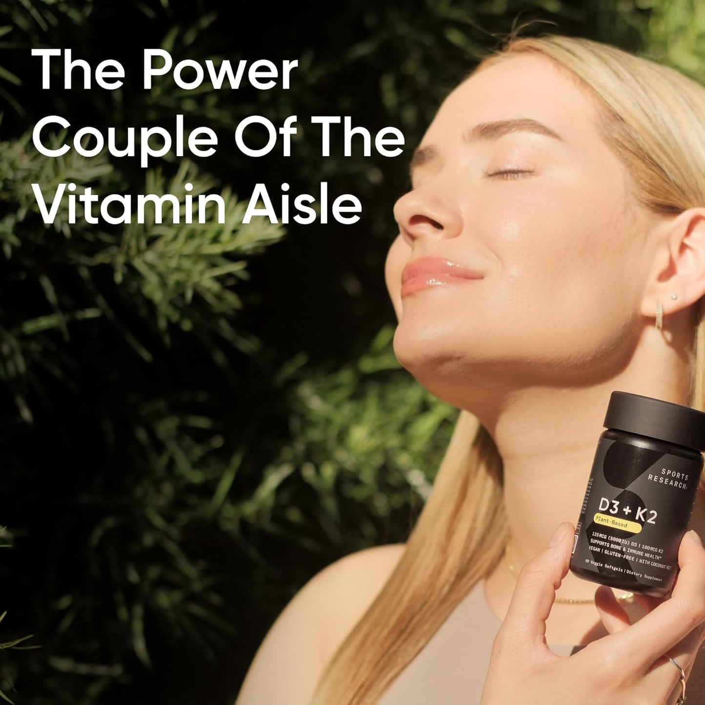 ® Vegan D3 5000Iu with Vitamin K2 100Mg - Formulated with Coconut MCT Oil - Vegan Certified, Soy & Gluten Free - 60 Softgels