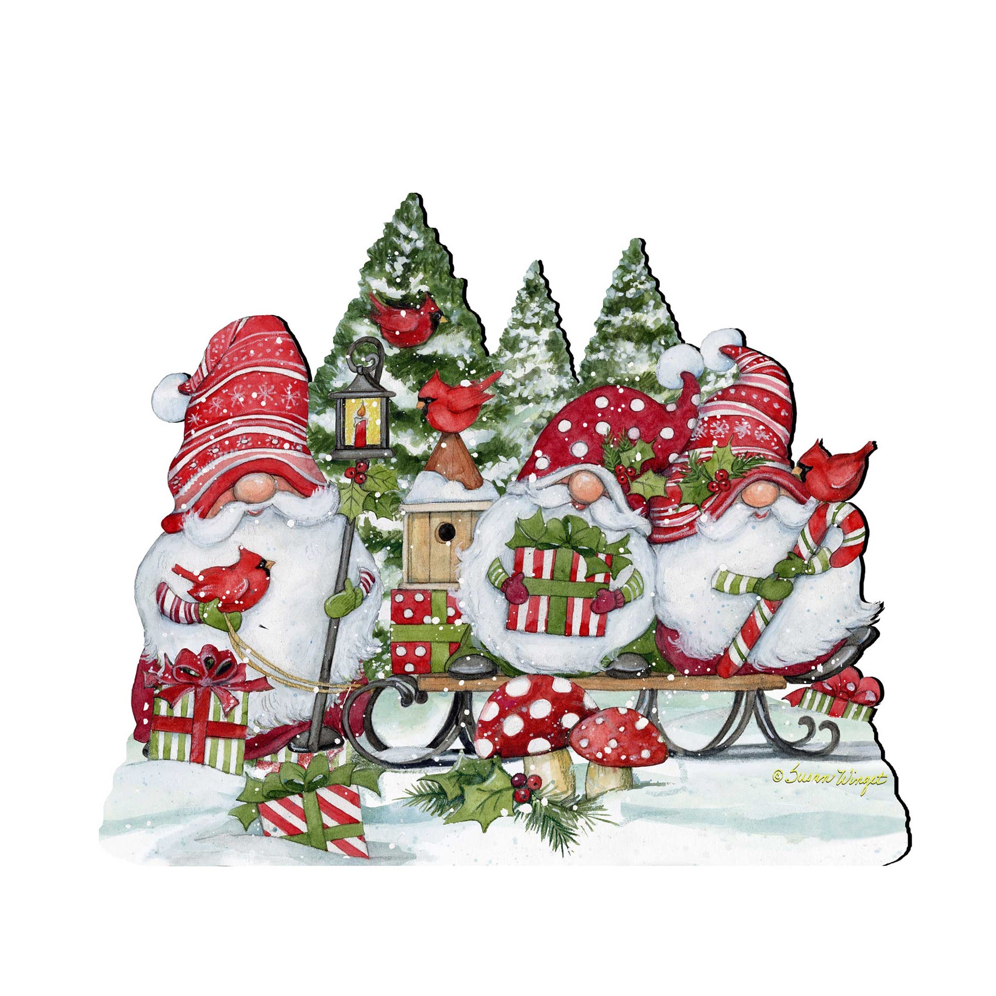 Christmas Gnome Holiday Door Decoration by Susan Winget - Christmas Decor - 8471109H-SW-4