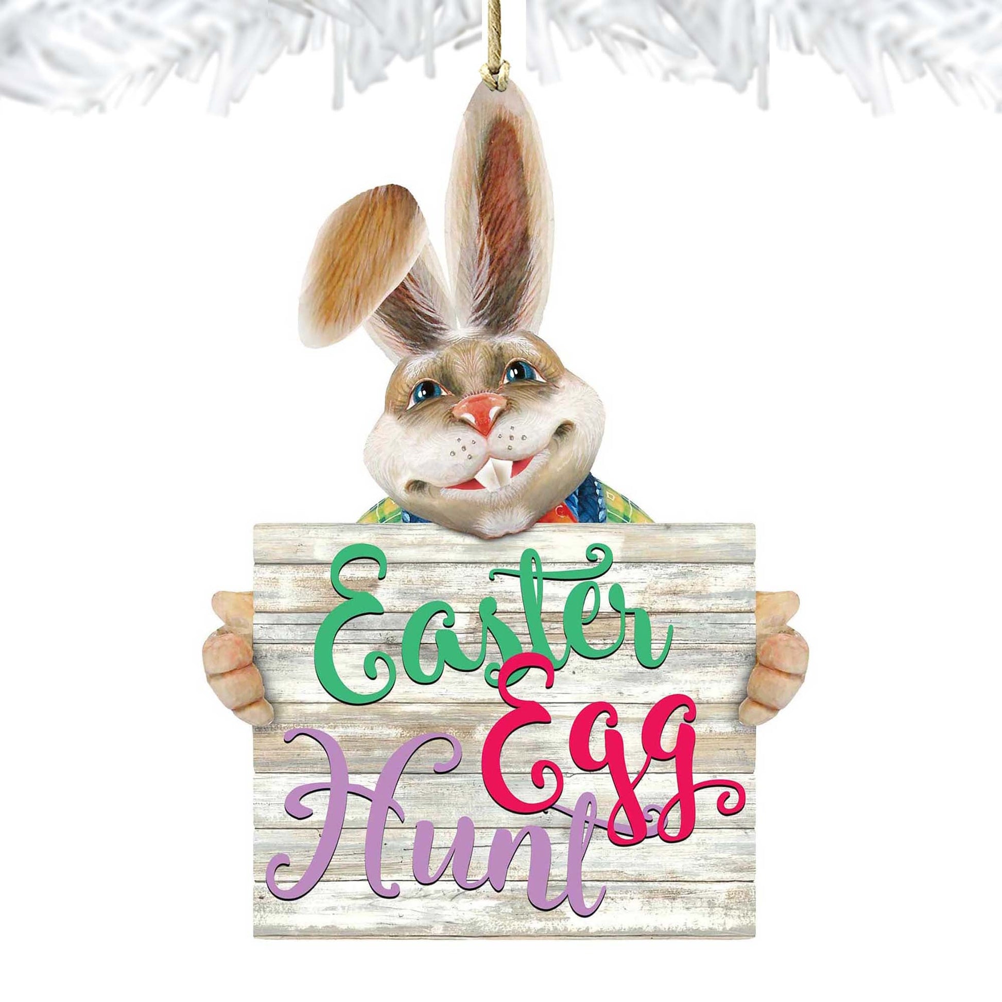 East Egg Hunt Bunny Wooden Ornaments Spring by G. DeBrekht - Easter Spring Decor - 8154423-2-3