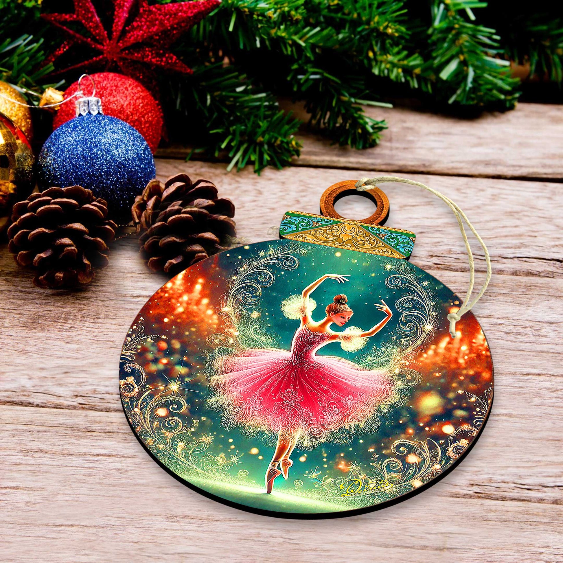 The Enchanted Nutcracker Suite Wooden Ornaments Set of 12 by G. DeBrekht - Christmas Décor - 8610103-S12-2