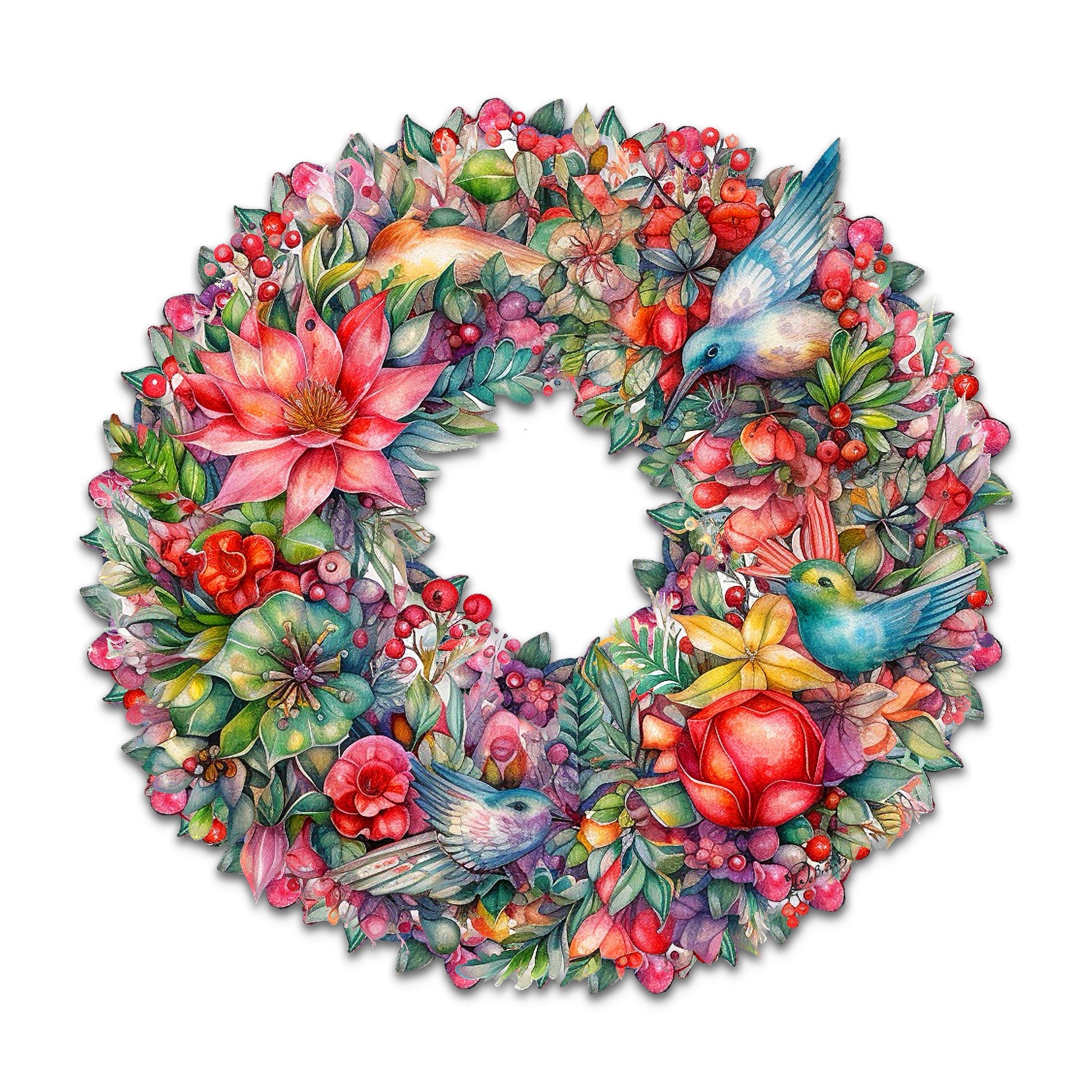 Summer Blooms Wreath Holiday Door Decor by G. Debrekht - Spring Easter Decor - 8611072H-4
