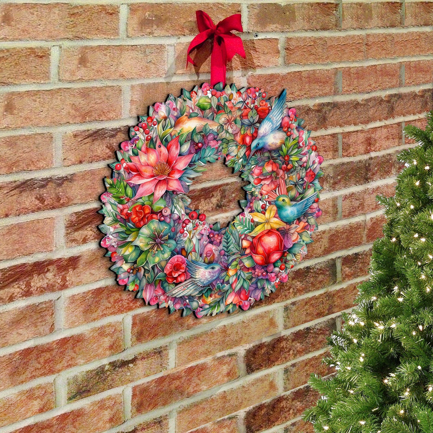 Summer Blooms Wreath Holiday Door Decor by G. Debrekht - Spring Easter Decor - 8611072H-3